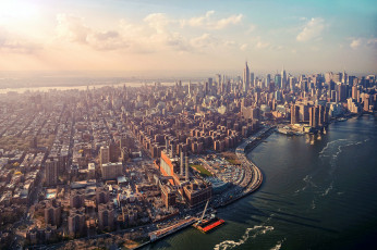 обоя города, нью, йорк, сша, небоскребы, манхэттен, панорама