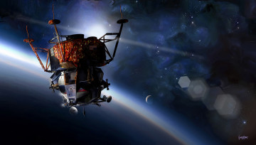 Картинка космос космические+корабли +космические+станции пилотируемый аполлон-9 apollo-9 космический корабль
