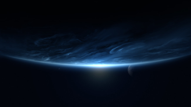 Обои картинки фото космос, разное, другое, планета, атмосфера, синий