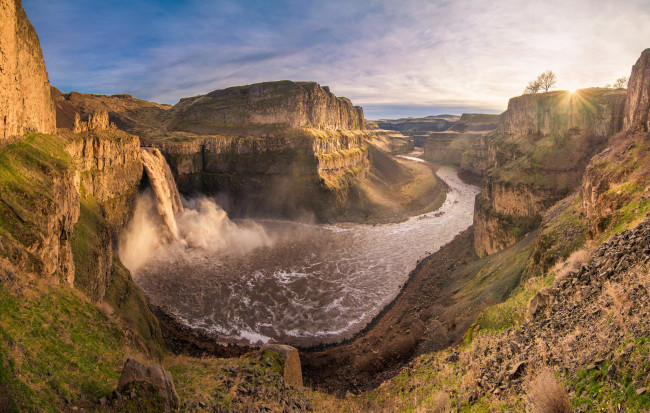 Обои картинки фото природа, водопады, каньон, река