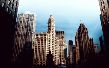обоя города, Чикаго , сша, небоскребы