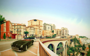 обоя города, монте-карло , монако, автомобиль, роскошный, здания