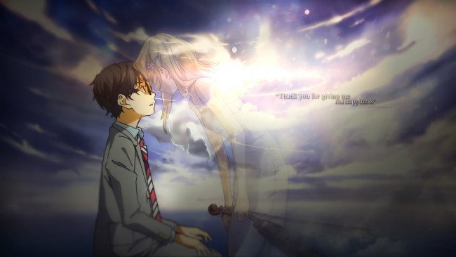 Обои картинки фото аниме, shigatsu wa kimi no uso, двое