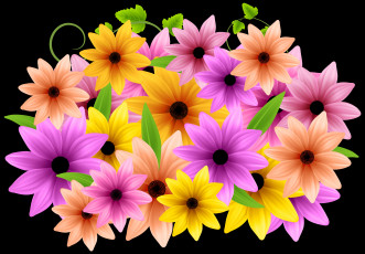 обоя векторная графика, цветы , flowers, фон, цветы