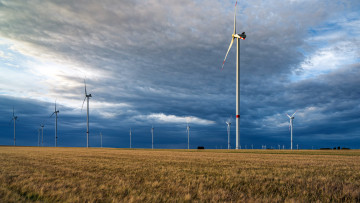 Картинка разное ветрогенераторы ветряки небо облака поле