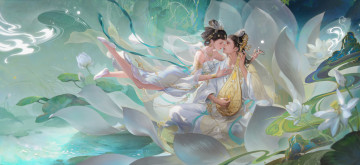 Картинка фэнтези люди китай пара любовь