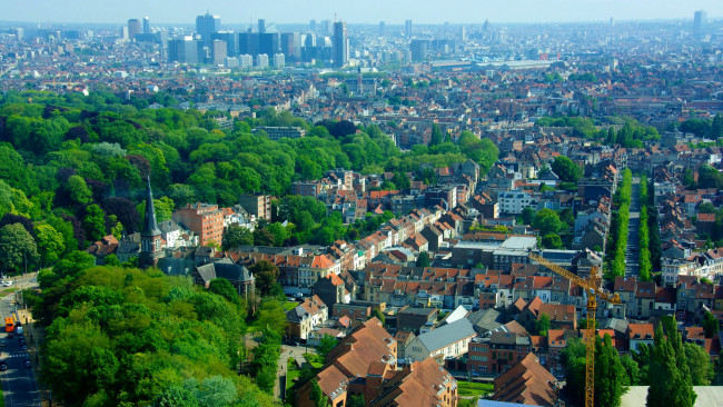 Обои картинки фото города, брюссель , бельгия, панорама