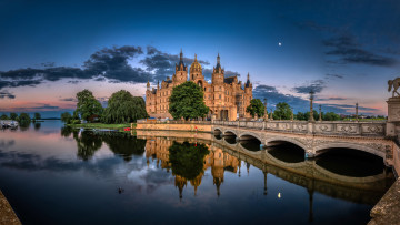 обоя шверинский замок, города, замки германии, schwerin, castle