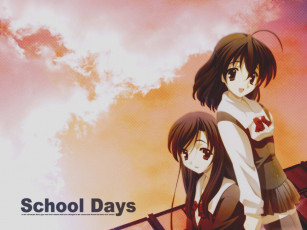 обоя аниме, school, days