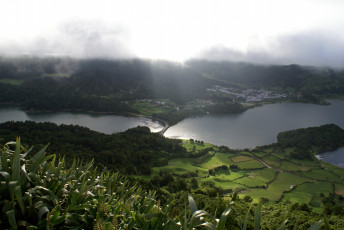 Картинка португалия остров сан мигель природа реки озера сан-мигель горы