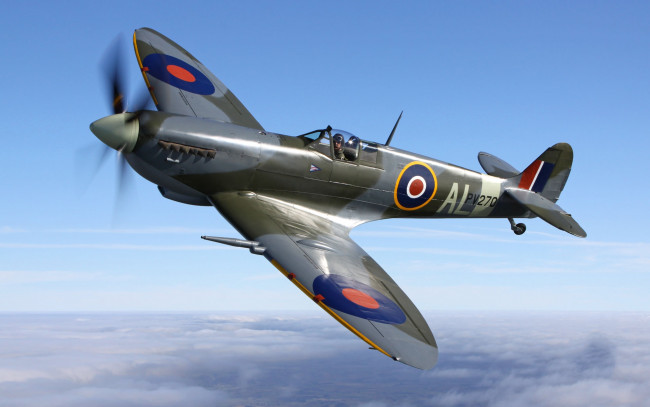 Обои картинки фото spitfire, авиация, боевые, самолёты, истребитель, история, королевские, ввс