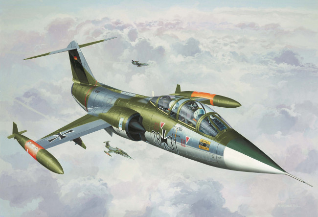 Обои картинки фото f104, starfighter, авиация, 3д, рисованые, graphic, истребитель, ввс, фрг