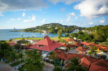 Картинка port seraphine castries saint lucia города столицы государств сент-люсия кастри caribbean sea панорама карибское море
