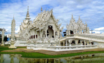 Картинка wat rong khun chiang rai thailand города буддистские другие храмы белый храм ват ронг кхун тайланд white temple