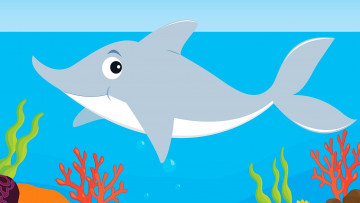 Картинка векторная+графика животные акула