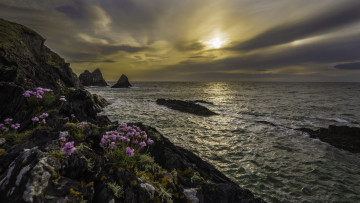 Картинка природа побережье берег океан волны скалы