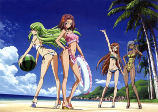 Картинка аниме code+geass девушки пляж