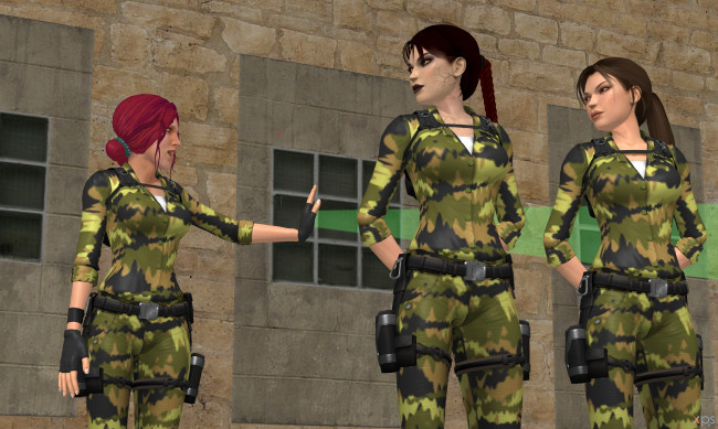 Обои картинки фото 3д графика, армия , military, фон, взгляд, девушки