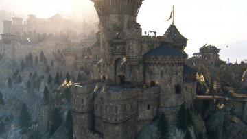 обоя видео игры, for honor, крепость, замок, флаги