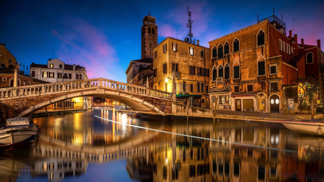 Обои картинки фото города, венеция , италия, канал, мост