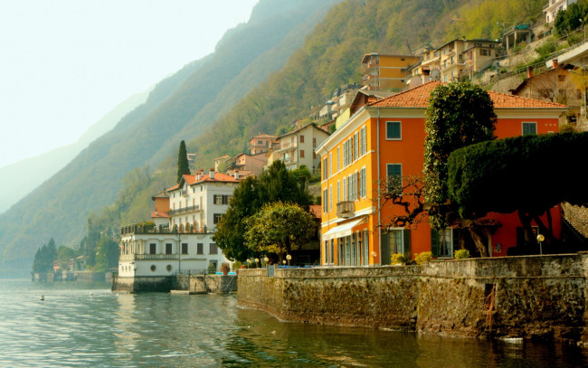 Обои картинки фото italy, города, пейзажи, италия, побережье, дома, деревья, горы, здания