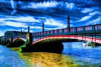 Картинка города мосты река фонари