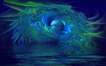 Картинка blue storm 3д графика fantasy фантазия цвета узор