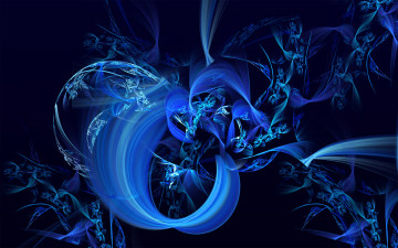 Картинка faberge 3д графика fractal фракталы голубой тон узор