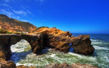 Картинка mussel rock природа побережье скалы волны берег