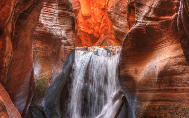 Обои картинки фото slot, canyon, природа, водопады, каньон, горы, водопад, планета, астероиды