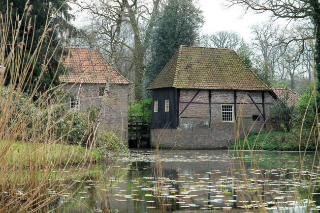 Обои картинки фото нидерланды, разное, сооружения, постройки, мостик, река