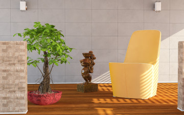 Картинка 3д+графика реализм+ realism мебель комната стиль