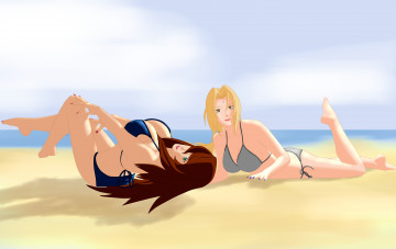 Картинка векторная+графика девушки пляж взгляд