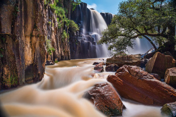 Картинка природа водопады cascada de la concepcion aculco mexico акулько мексика водопад каскад река камни