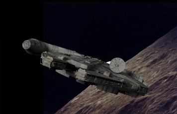 Картинка космос арт millennium полет планета вселенная космический корабль
