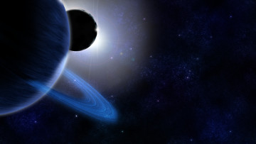 Картинка космос арт ring glow dark planet