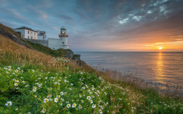 Картинка природа маяки рассвет маяк побережье