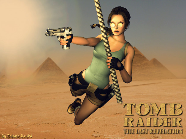 Обои картинки фото tomb raider , tne lart revelfnion, видео игры, ~~~другое~~~, девушка, взгляд, фон, оружие, пирамиды