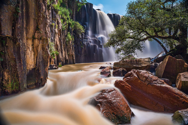 Обои картинки фото природа, водопады, cascada, de, la, concepcion, aculco, mexico, акулько, мексика, водопад, каскад, река, камни