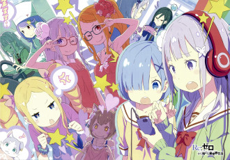 Картинка аниме re +zero+kara+hajimeru+isekai+seikatsu персонажи девочки
