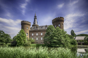 Картинка castle+moyland города замки+германии парк пруд замок
