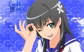 Картинка аниме to+aru+kagaku+no+railgun девушка взгляд фон