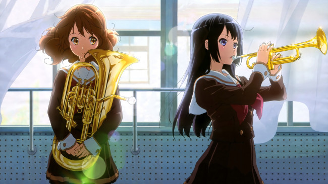 Обои картинки фото аниме, hibike euphonium, музыка, девочки
