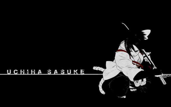 Обои картинки фото аниме, naruto, uchiha, sasuke, shinobi, ниндзя, шиноби, меч, оружие