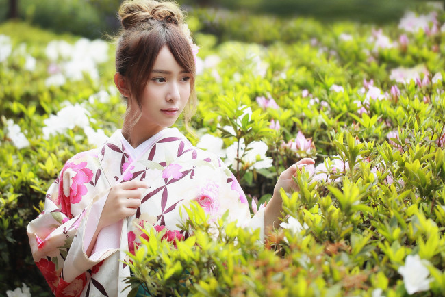 Обои картинки фото девушки, -unsort , азиатки, восточная, кимоно