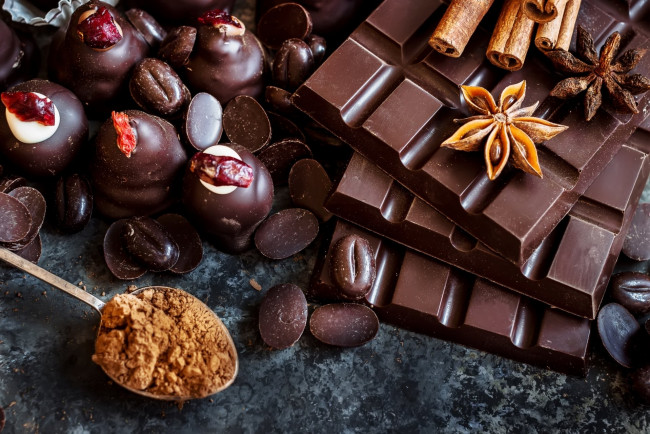 Обои картинки фото еда, конфеты,  шоколад,  сладости, шоколад, корица, бадьян