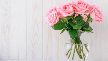 Картинка цветы розы ваза розовый букет