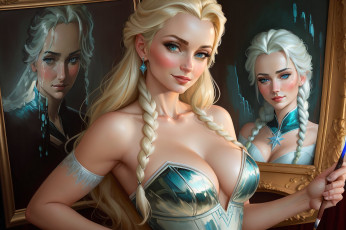 Картинка elsa рисованное кино +мультфильмы нейросети графика нейроарт ai art нейронные сети рисунки нейро искусство