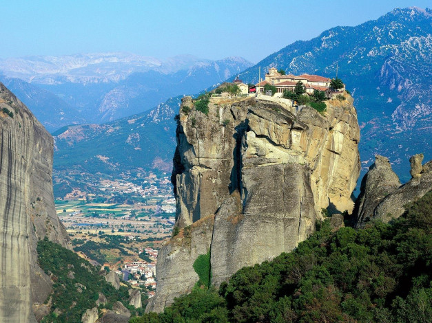 Обои картинки фото monastery, of, agia, triada, meteora, greece, города, православные, церкви, монастыри