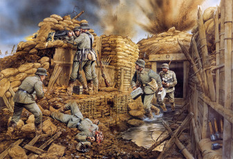 Картинка рисованные армия засада пулемет солдаты